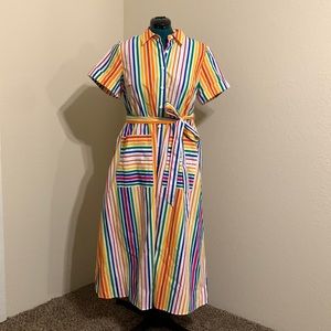 Christopher John Rogers Striped Shirtdress